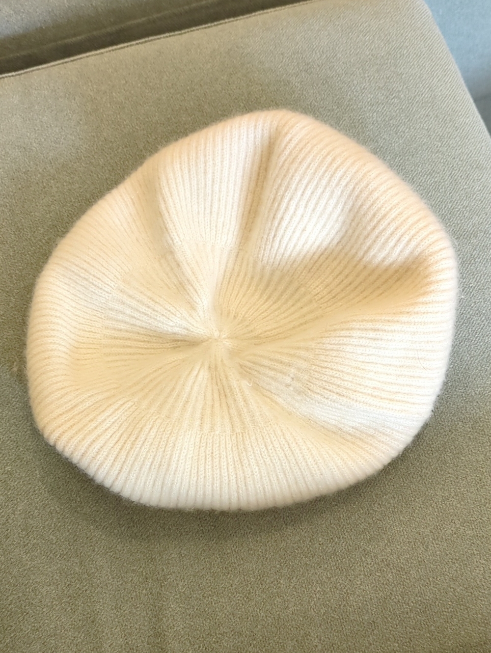 Lands' End Cashmere Hat Beret Ivory OS